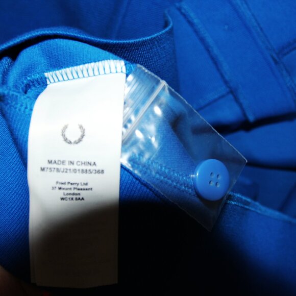 BNWT SS20 FRED PERRY ACID BRIGHT BLUE CARDIGAN M - Picture 8 of 9